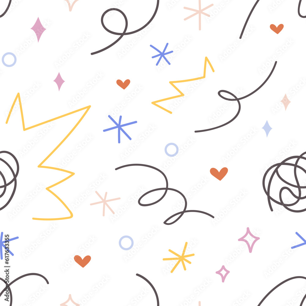 Poster doodle pattern design. abstract scribble background, endless texture. hand-drawn squiggles, lines. t