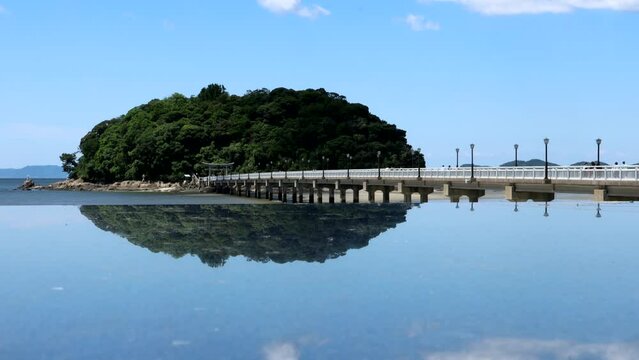 夏の空と竹島のリフレクション  fix 29sec