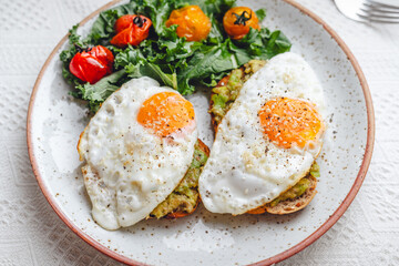 breakfast fried egg avocado toast