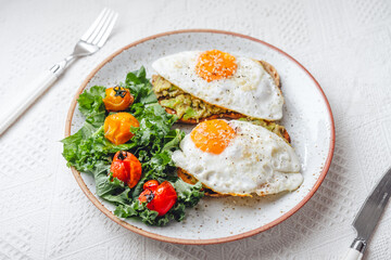 breakfast fried egg avocado toast