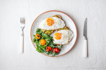 breakfast fried egg avocado toast