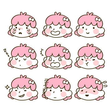 こども顔アイコン（女の子）単色