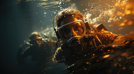 welder at work diver underwater welding