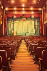 The auditorium in the movie theater is empty. (Illustration, Generative AI)