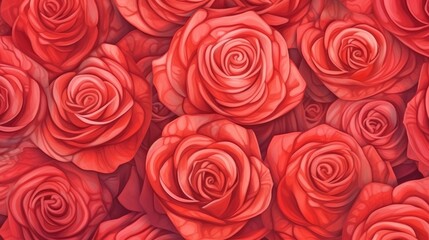 An illustration of a background with red rose. (Illustration, Generative AI)