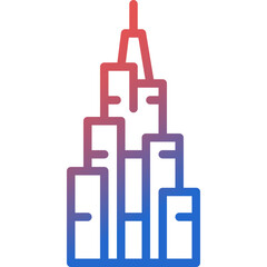 Obraz premium burj khalifa gradient line icon