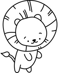 Lion Character Coloring Page