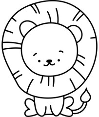 Lion Character Coloring Page