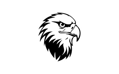 Head of eagle shape isolated illustration with black and white style for template.