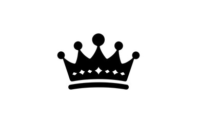Crown shape isolated illustration with black and white style for template.