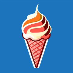 ice cream cone vector in cartoon style