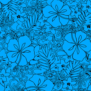 Hawaian and floral beach abstract pattern suitable for textile and printing needs © ardie