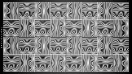 Black and white wavy futuristic background pattern
