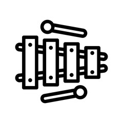 xylophone line icon illustration vector graphic