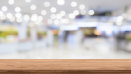 Obraz premium Wood table presentation with blurred background.Generative AI illustration.