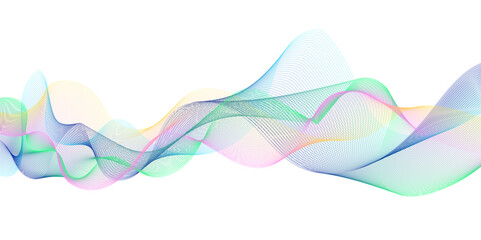 Abstract colorful glowing wave curved lines background.  Abstract frequency sound wave lines and technology curve lines background. Design used for banner, template, science, business and many more.