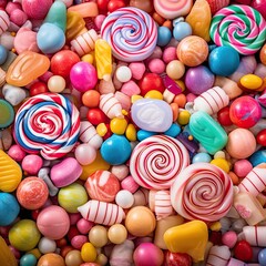 Fototapeta na wymiar colorful candy on a white background, Generative AI