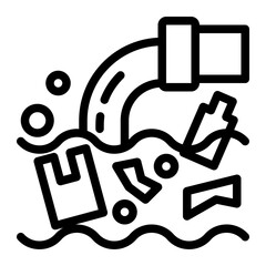 water pollution line icon