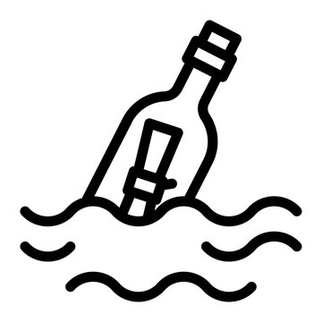 message in a bottle line icon