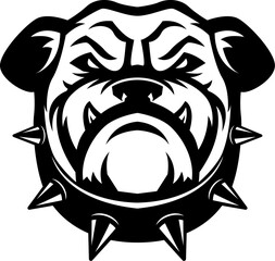 Angry dog head. Dog Mascot Head. Design element for logo, label, sign, badge.