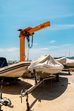 Beautiful small boat in the port