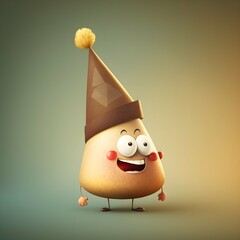 character cartoon uneducated potato dunce cap smiling  - obrazy, fototapety, plakaty
