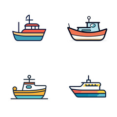 set of boats