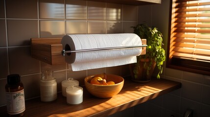 Roll paper toilet holder with kitchen