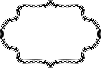 Rectangle shape Chain round frame Chain let design texture decorative vintage frames silhouette black ornamental label frames banners vector retro badges elements symbols ornate ribbon borders isolate