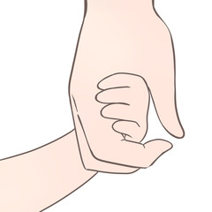 手を繋ぐ大人と子どものイラスト