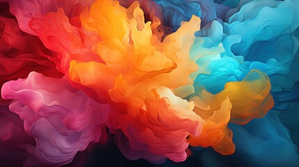 Obraz premium A world of vivid imagination with an abstract colorful background, where vibrant hues blend seamlessly in an explosion of creativity. Created with Generative AI