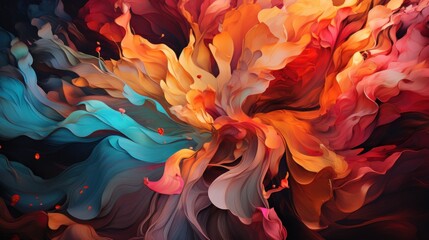 Kaleidoscope of colors with an abstract colorful background, vibrant shades dance and intertwine, creating a mesmerizing tapestry of visual delight. Created with Generative AI