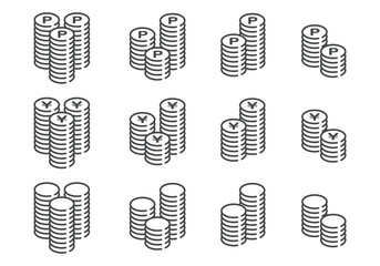 お金　硬貨　ポイント　レイアウトセット