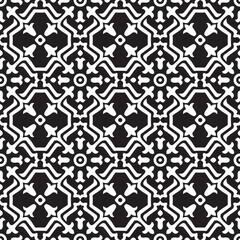 Damask seamless retro pattern background spiral curve cross polygon flower kaleidoscpe. ornate floral pattern