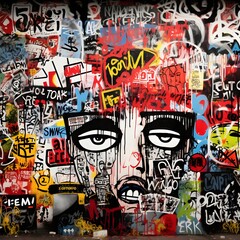 graffiti on wall art,love,AI generated