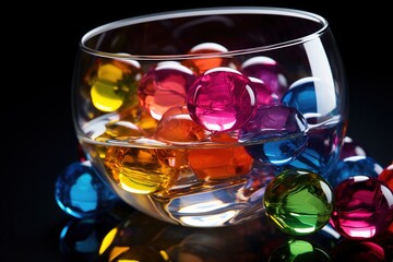 Scientific Element Spotlight: Close-Up of Designer Glass Showcasing Helium's Multifaceted Nature

