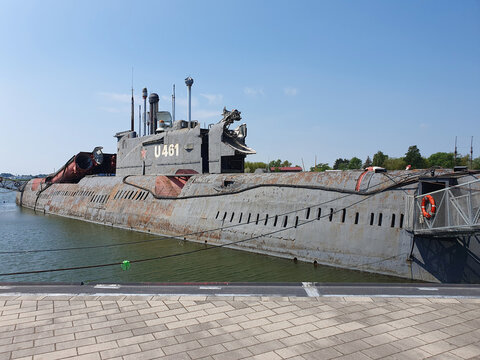 Peenemünde, Mecklenburg Vorpommern / Deutschland - 26. Juni 2023: Das Letzte noch existierende U-Boot dieser Klasse der größten jemals gebauten konventionellen Unterwasser-Raketenkreuzer