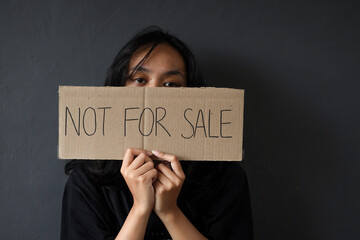 Not for sale. Human trafficking concept.
