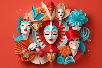 Modern colorful culture paper art background