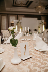 Wedding celebration in an elegant restaurant