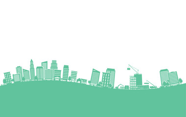 Naklejka premium 街並みを影で表現したベクターイラスト