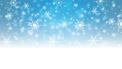 Snowfall blue background with snowflake