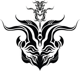 (vector) Bird devil monster  vector tattoo