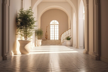 Fototapeta premium an entrance hall with a sweet and cute color