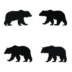 Fototapeta na wymiar silhouettes of bears