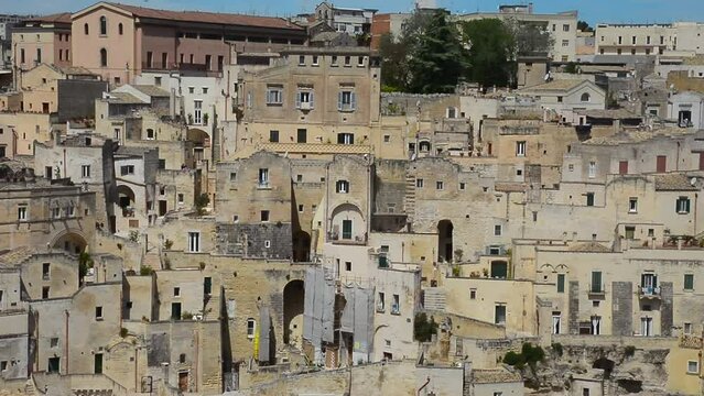 The cave city of Sassi di Matera was the European Capital of Culture in 2019 and is located in the Basilicata region of southern Italy, Southern Europe