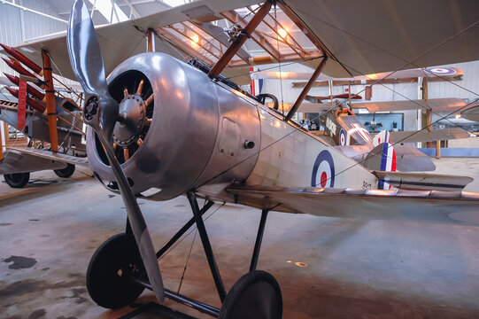 Old Warden, UK - September 27, 2006: Sopwith Pup fighter aircraft, Shuttleworth Collection museum located at Aerodrome in Old Warden village