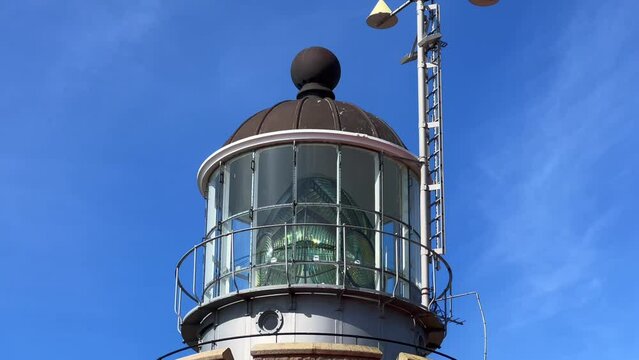 The Kullen Lighthouse by the mouth of Oeresund at Kullaberg, Kullens fyr, Hoeganaes, Skane, Scania, Sweden, Europe