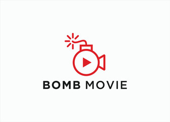 film bomb logo design vector silhouette illustration
