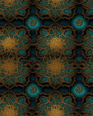 Abstract seamless fractal Arabic pattern background